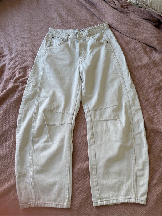 We The Free Denim - We The Free Cream High-Waist Utility Jeans
